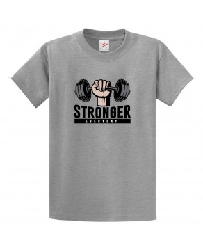 Stronger Everyday With Dumbbells Kids And Adults T-Shirt 